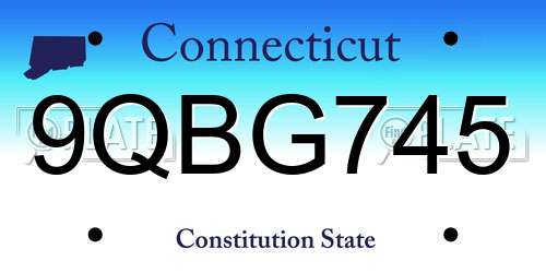 9QBG745 Connecticut License Plate