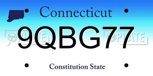9QBG77 Connecticut License Plate