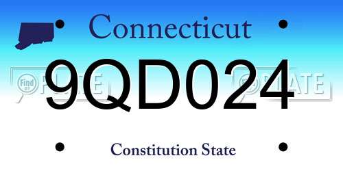 9QD024 Connecticut License Plate