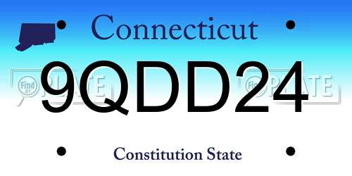 9QDD24 Connecticut License Plate