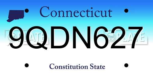 9QDN627 Connecticut License Plate