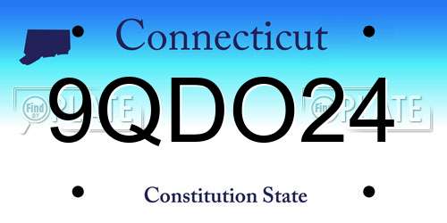 9QDO24 Connecticut License Plate
