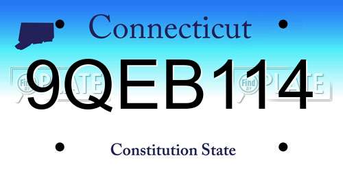 9QEB114 Connecticut License Plate