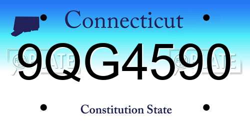 9QG4590 Connecticut License Plate