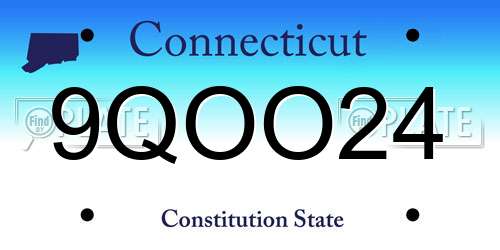 9QOO24 Connecticut License Plate