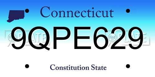 9QPE629 Connecticut License Plate