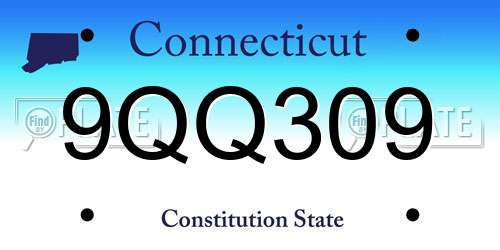 9QQ309 Connecticut License Plate
