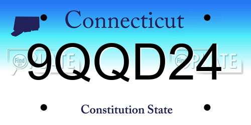 9QQD24 Connecticut License Plate