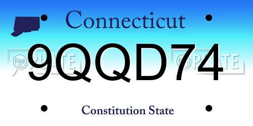 9QQD74 Connecticut License Plate
