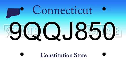9QQJ850 Connecticut License Plate