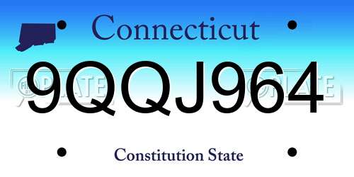 9QQJ964 Connecticut License Plate