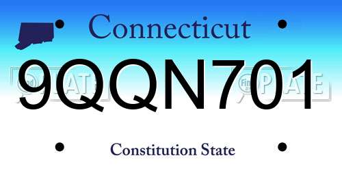 9QQN701 Connecticut License Plate