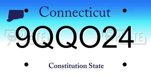9QQO24 Connecticut License Plate