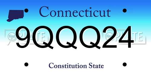 9QQQ24 Connecticut License Plate