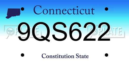9QS622 Connecticut License Plate