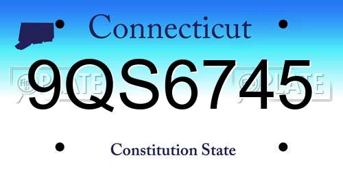 9QS6745 Connecticut License Plate