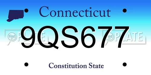 9QS677 Connecticut License Plate
