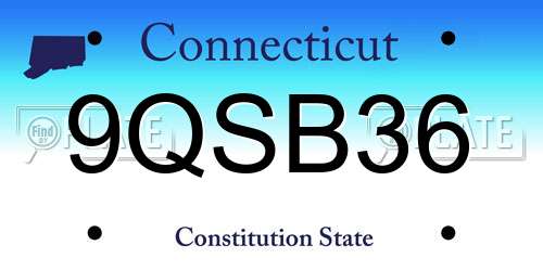 9QSB36 Connecticut License Plate