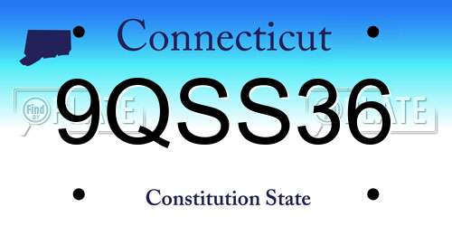 9QSS36 Connecticut License Plate
