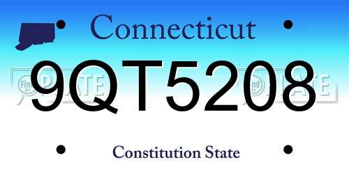 9QT5208 Connecticut License Plate