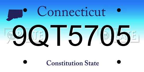 9QT5705 Connecticut License Plate