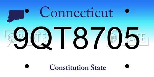 9QT8705 Connecticut License Plate