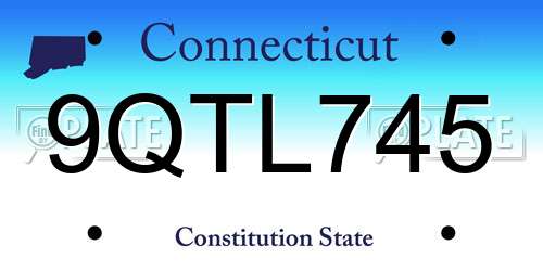 9QTL745 Connecticut License Plate
