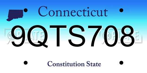 9QTS708 Connecticut License Plate