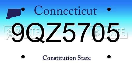 9QZ5705 Connecticut License Plate