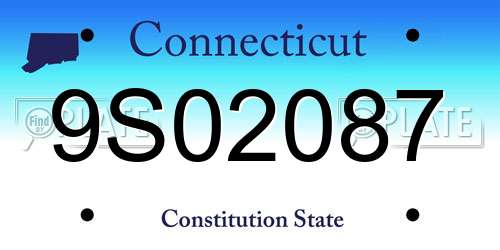 9S02087 Connecticut License Plate