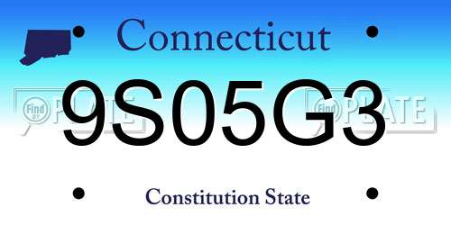 9S05G3 Connecticut License Plate
