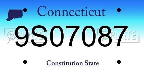 9S07087 Connecticut License Plate