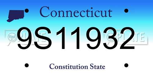 9S11932 Connecticut License Plate