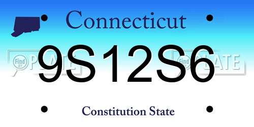 9S12S6 Connecticut License Plate