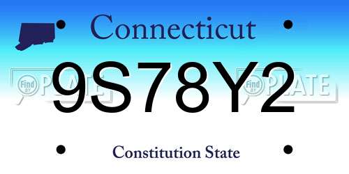 9S78Y2 Connecticut License Plate