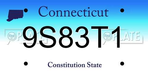 9S83T1 Connecticut License Plate