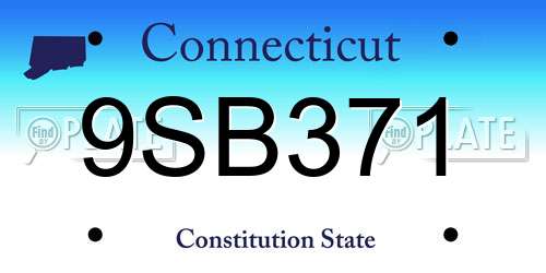 9SB371 Connecticut License Plate