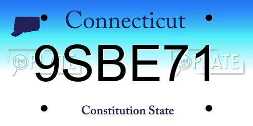 9SBE71 Connecticut License Plate