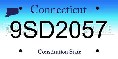 9SD2057 Connecticut License Plate