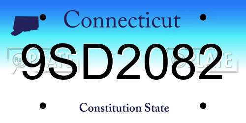 9SD2082 Connecticut License Plate