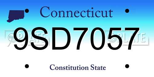 9SD7057 Connecticut License Plate