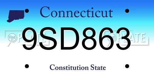9SD863 Connecticut License Plate