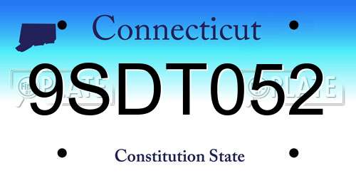 9SDT052 Connecticut License Plate