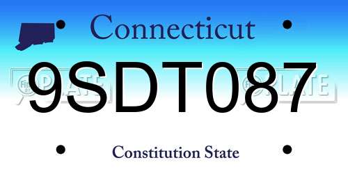 9SDT087 Connecticut License Plate
