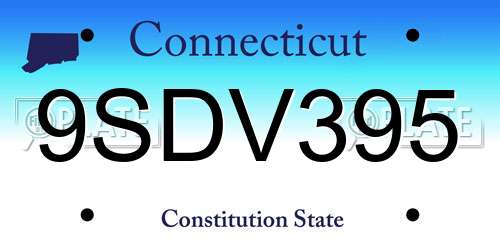9SDV395 Connecticut License Plate