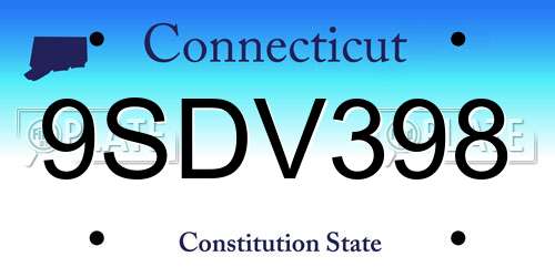 9SDV398 Connecticut License Plate