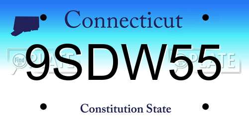 9SDW55 Connecticut License Plate