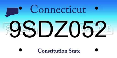 9SDZ052 Connecticut License Plate
