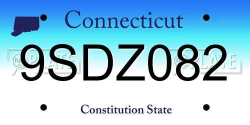 9SDZ082 Connecticut License Plate