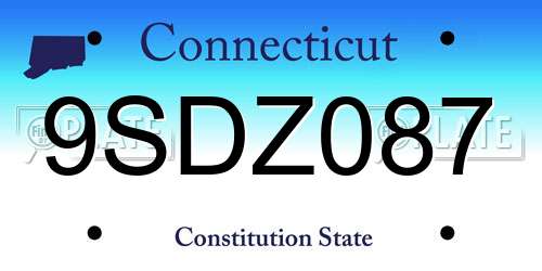 9SDZ087 Connecticut License Plate